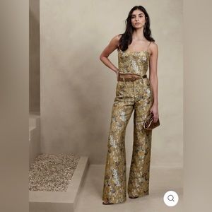Eclat Wide-Leg Brocade Pant